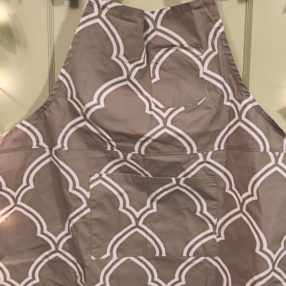 Home - Kitchen Apron Beige White Modern Pattern - Picture 3 of 8